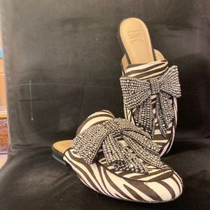 INC slip on flats. Real calf fur - size 8. Like new - never worn.